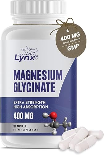 Super Suplemento glicinato de magnesio purificado 400 mg, 120 ct Máxima absorción quelada y magnesio, sin OMG, suministro de 2 meses