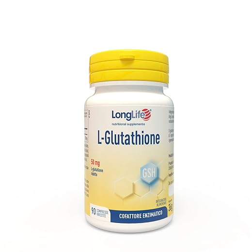 LongLife L-Glutathione 50mg | L Glutathione Reduced | Gastro-resistant | Antioxidant and Immune Defences | Up to 3 Months Treatment | Vegan and Gluten Free