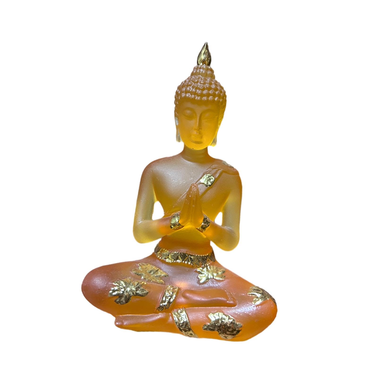 Figurines de Bouddha en résine jaune pour décoration intérieure et extérieurs zen