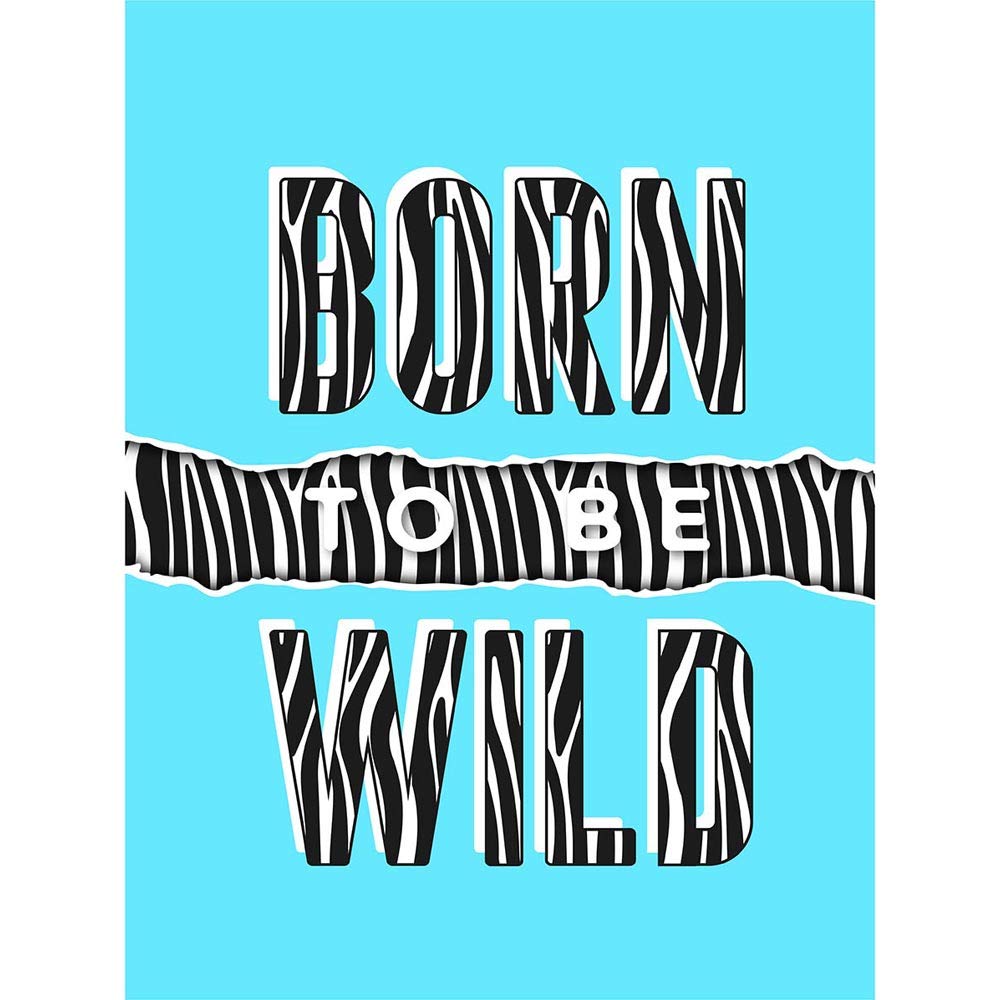 Wee Blue Coo Born to be Wild Zebra Canvas Wall Art Print
