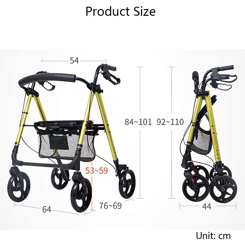 Chodziki, rolki/ramki do chodzenia z własnym napędem Rollator/chodzik dla osób starszych Zakupy/chodzik z siedziskiem i koszykiem Lekki elde Wygodny rocznica vision