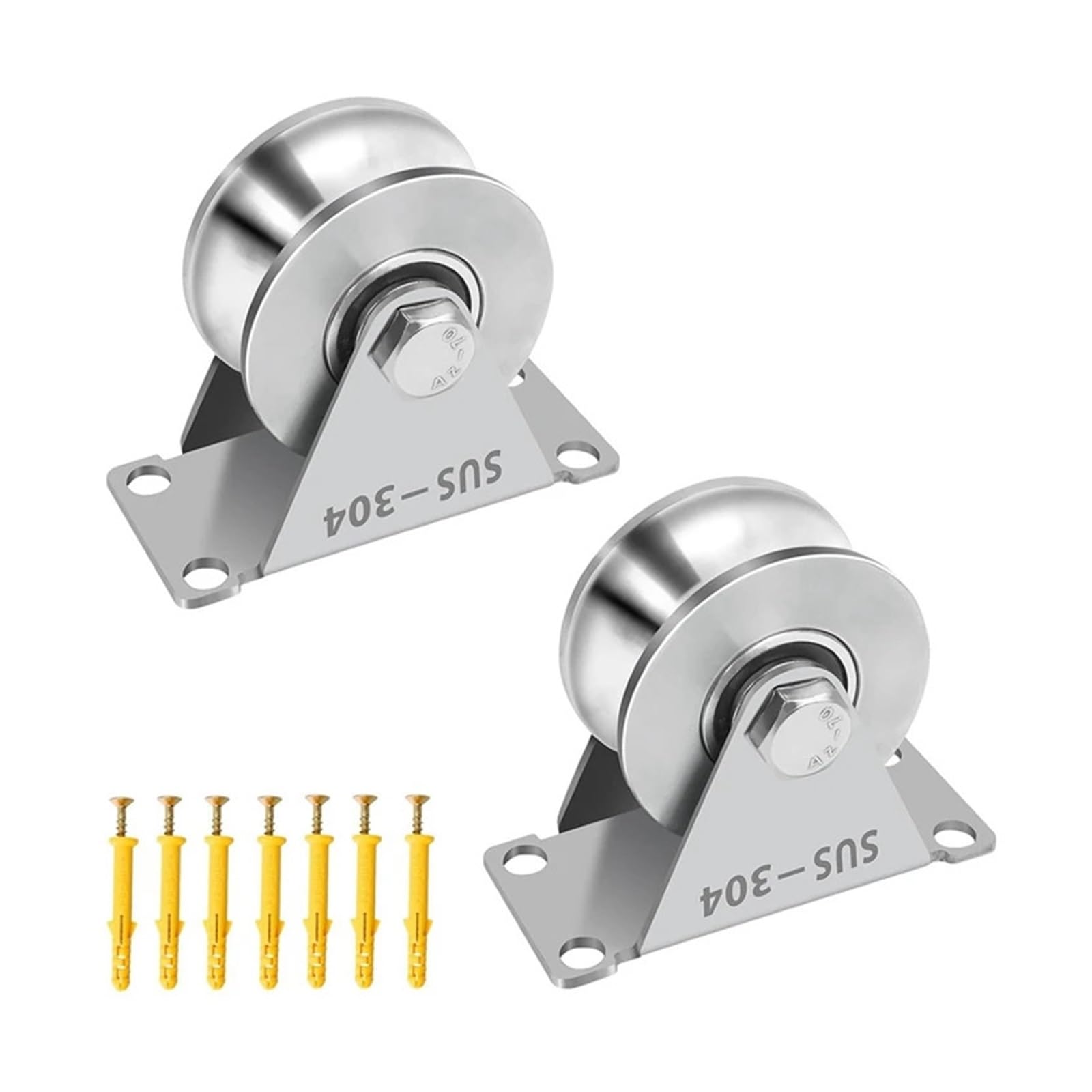 Paquete de 2 bloques de rueda de polea con ranura de acero inoxidable, rotación súper silenciosa for equipos de gimnasio de bricolaje, servicio pesado, rendimiento suave, ideal
