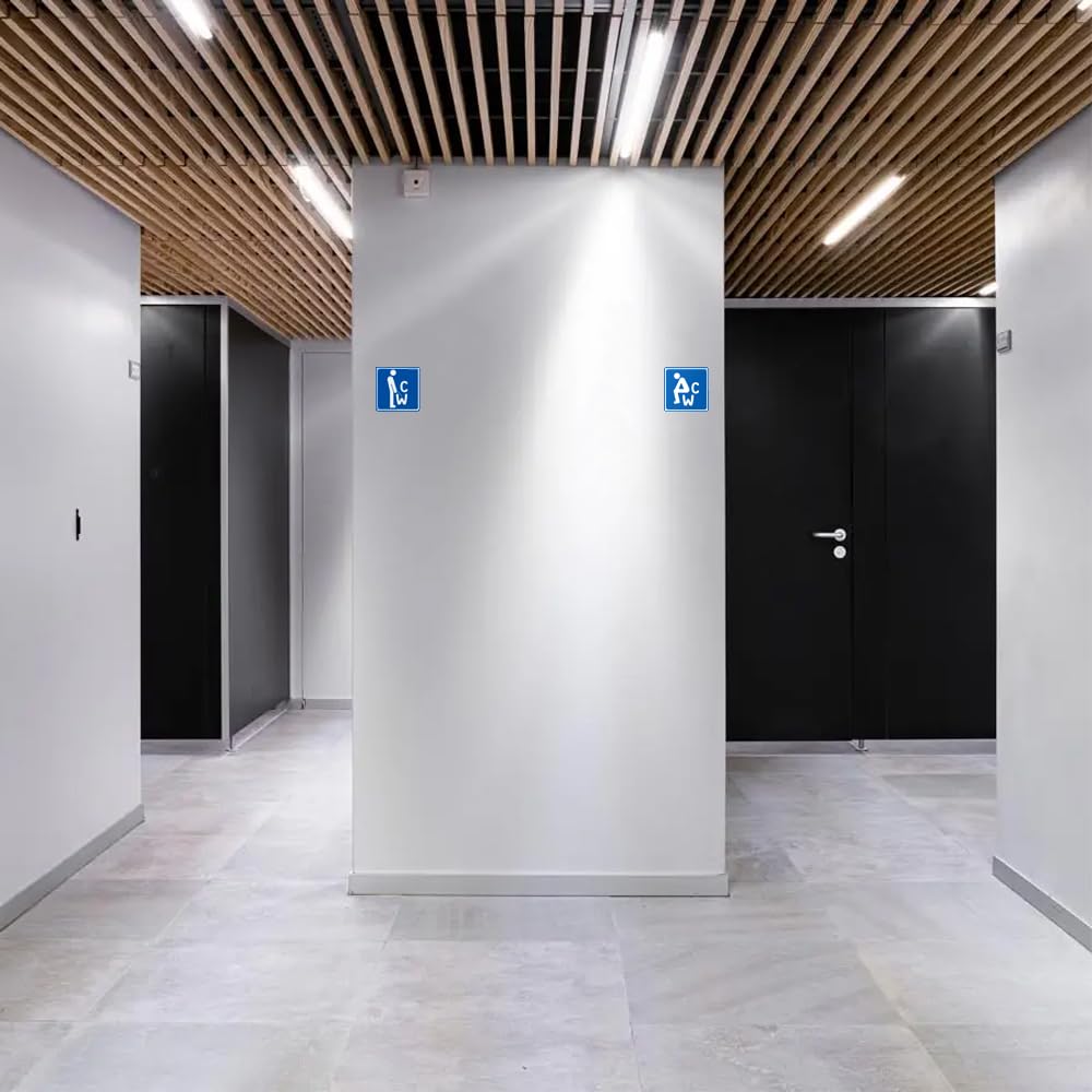 Unisex Toilet Stickers - Gender Free Toilet - Toilet Bowl and Urinal - Men and Women - 6 Square Stickers - 10.5cm - Image 4