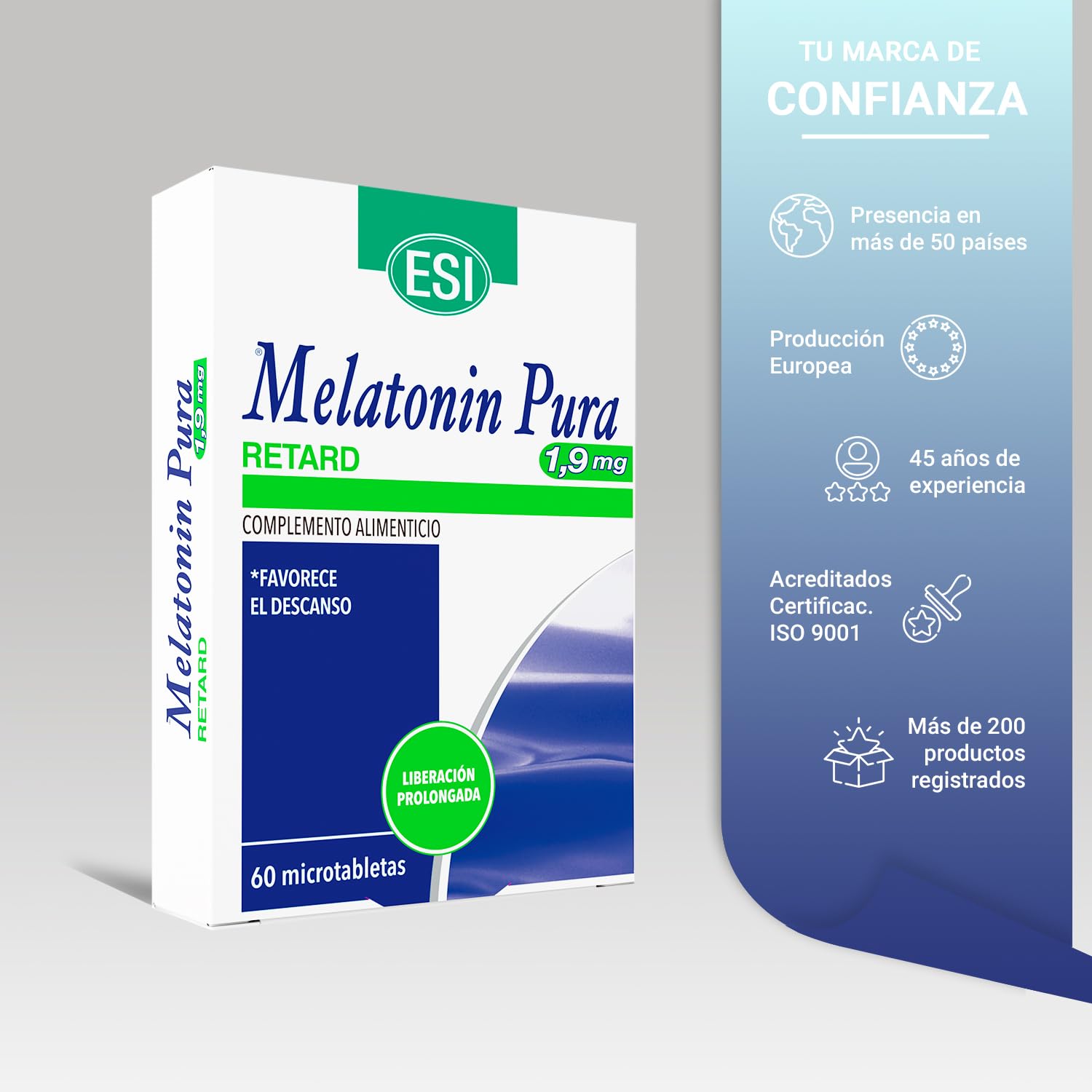 Melatonina Retard 1,9 mg – Liberación Gradual para un Sueño Reparador – Regula el Ritmo Circadiano y Jet Lag – Descanso Óptimo Toda la Noche – 60 Microtabletas Veganas (1)