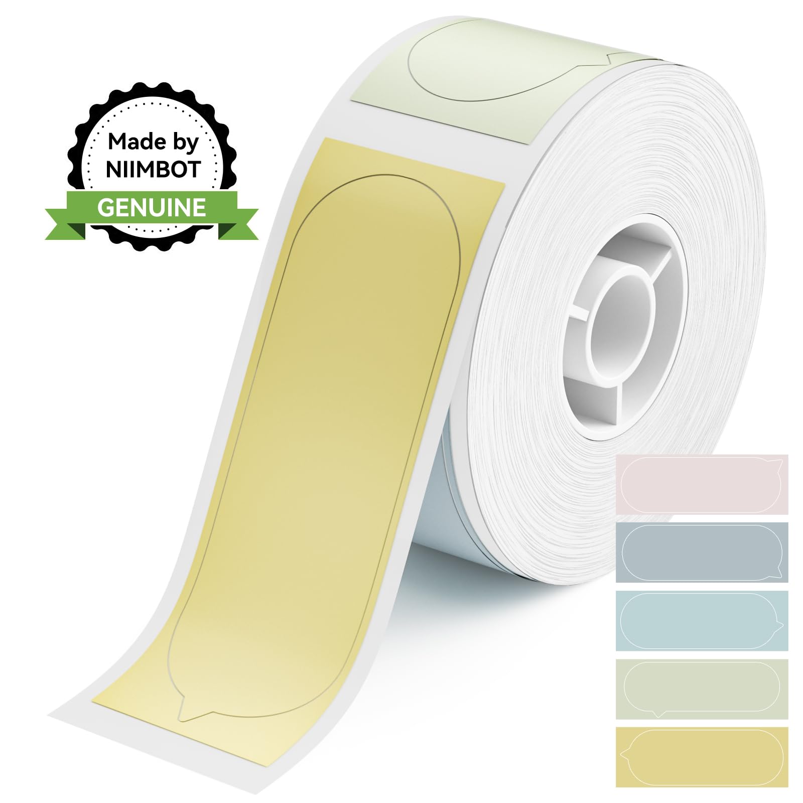 NIIMBOT Thermal Label Maker Tape Waterproof Lables 0.47" x 1.57"(12×40mm) Printer Sticker Labeling Tape with Self-Adhesive for D11/D110/D101 Label Maker(White) (Bubble Shape, 14 mm × 40 mm)