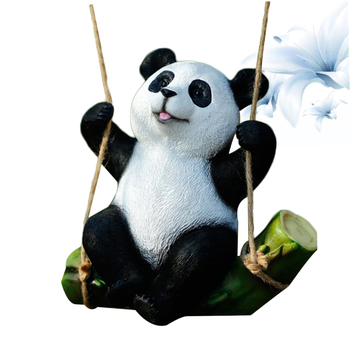 Toddmomy Estatua de Resina para Jardín Estatua de Animal Panda Columpio Decoración Resistente a La Intemperie para Patio