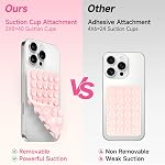 Yojaro Silicone Suction Cup Phone Case Mount, Double Sided, Hands-Free Strong Grip Holder for Selfies and Videos, Silicon Phone Stand for iPhones and Android, Black