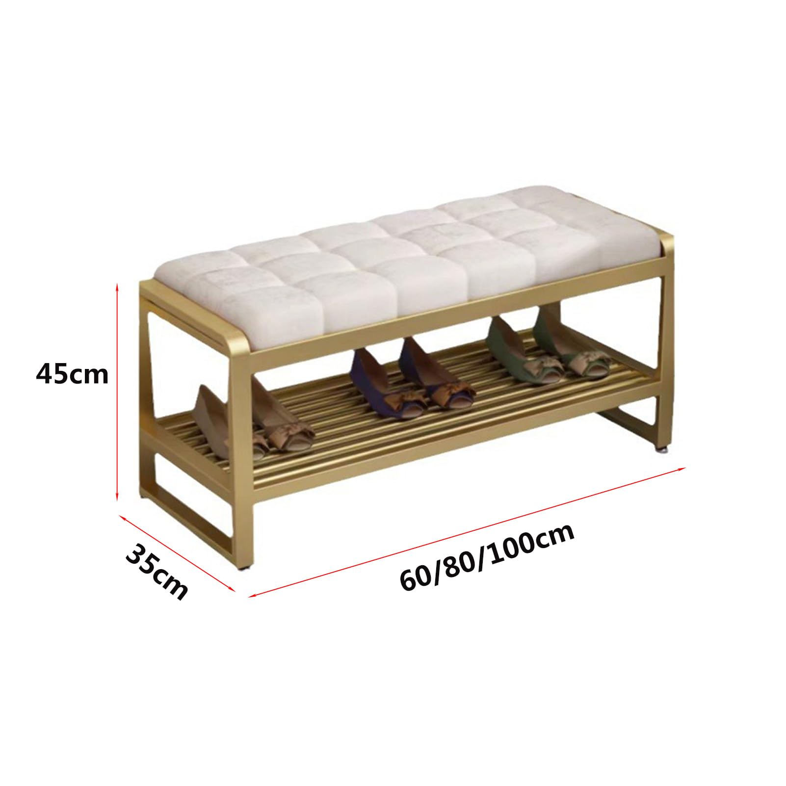 Banco de Madera con Almacenamiento y cojín para Entrada Zapatero de Dos Niveles para Sala de Estar Elegante Mueble de Pasillo Asiento Funcional para Entrada (60 x 35 x 45 cm)