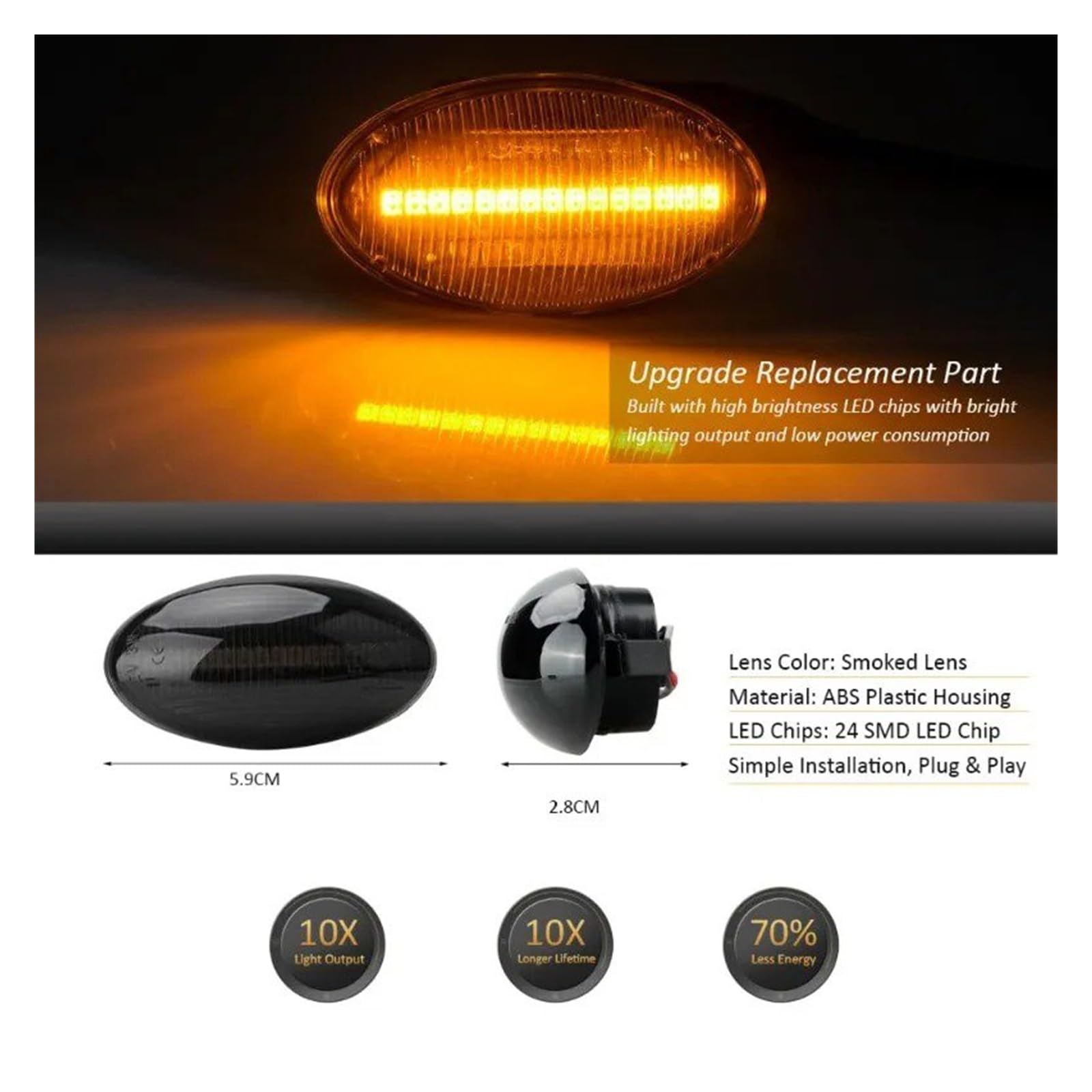 Freccia Auto Indicatori Direzione Per BMW Per MINI Per Cooper R50 R52 R53 2004-2008 1 Paio Utile Luce Posizione Laterale A LED Dinamica Sequenziale Lampada Segnalazione