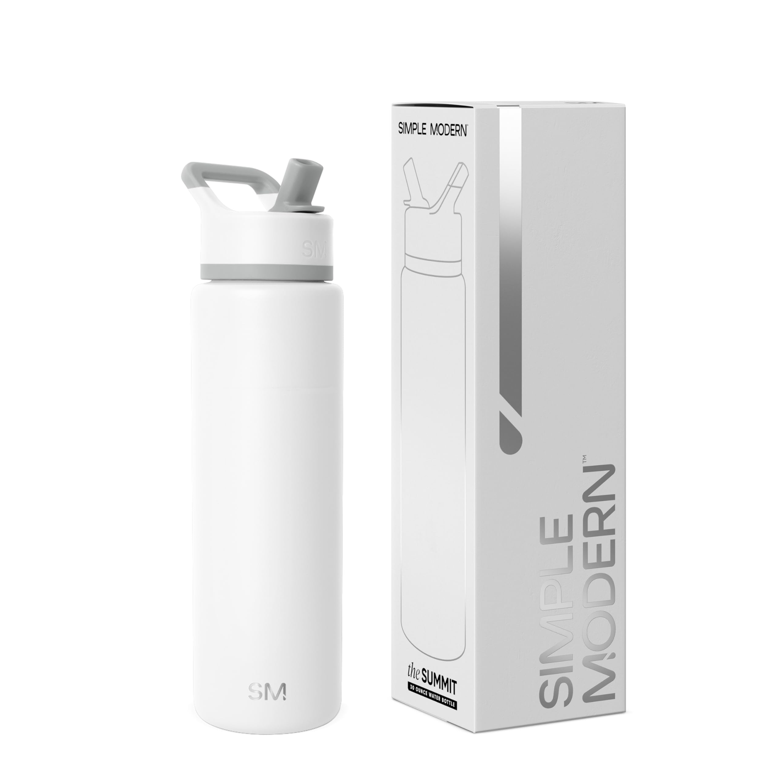 Simple Modern Water Bottle with Straw | Insulated Stainless Steel for Sports Gym | Summit Collection | 22oz | Sea Glass Sage — view 39