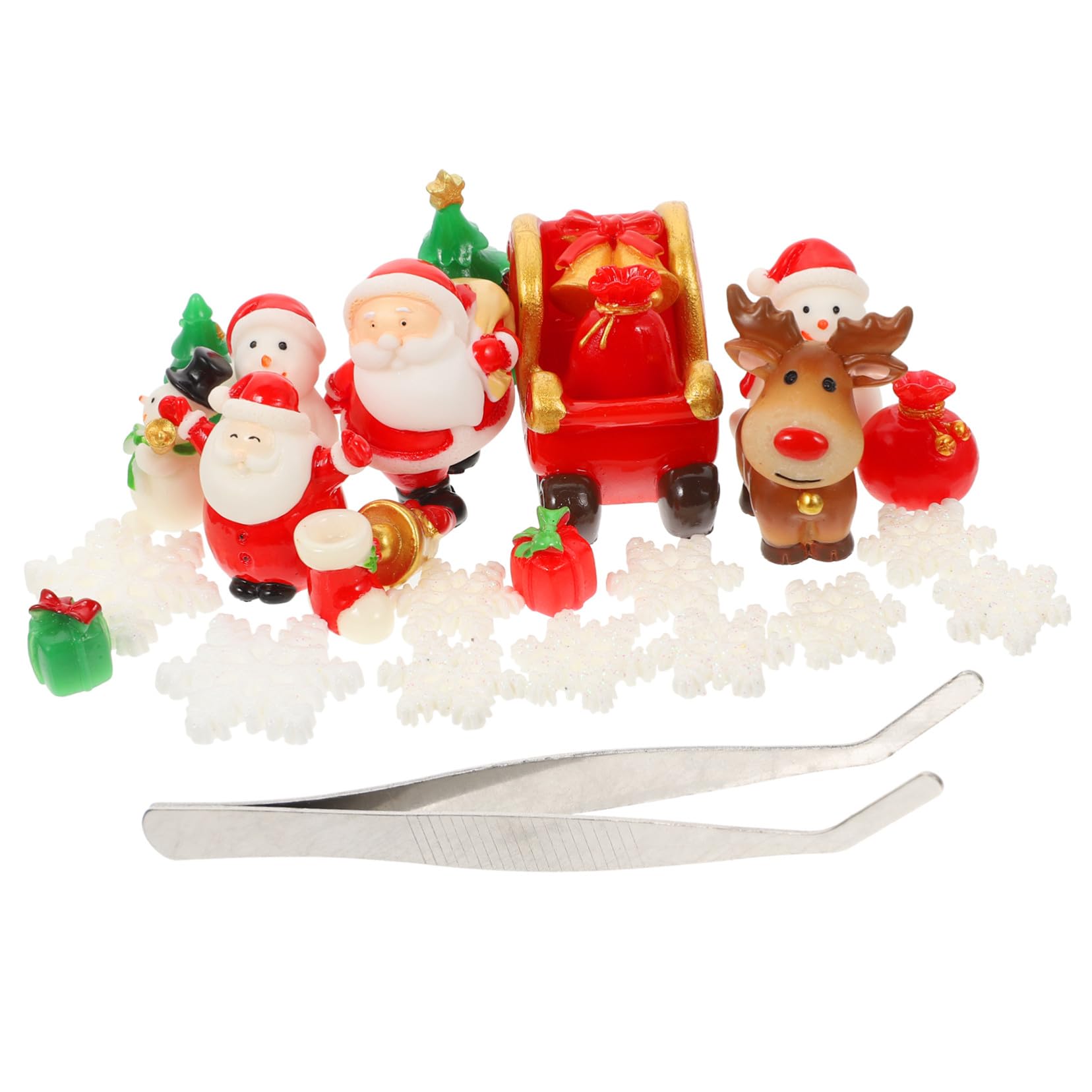 Toyvian 27 Pezzi Mini Ornamenti Natalizi in Resina Cartoon Formato Decorazioni Di Paesaggio Micro Dimensioni Per Artigianato Fai Da Te Ambienti Miniatura e Case Delle Bambole Natalizie