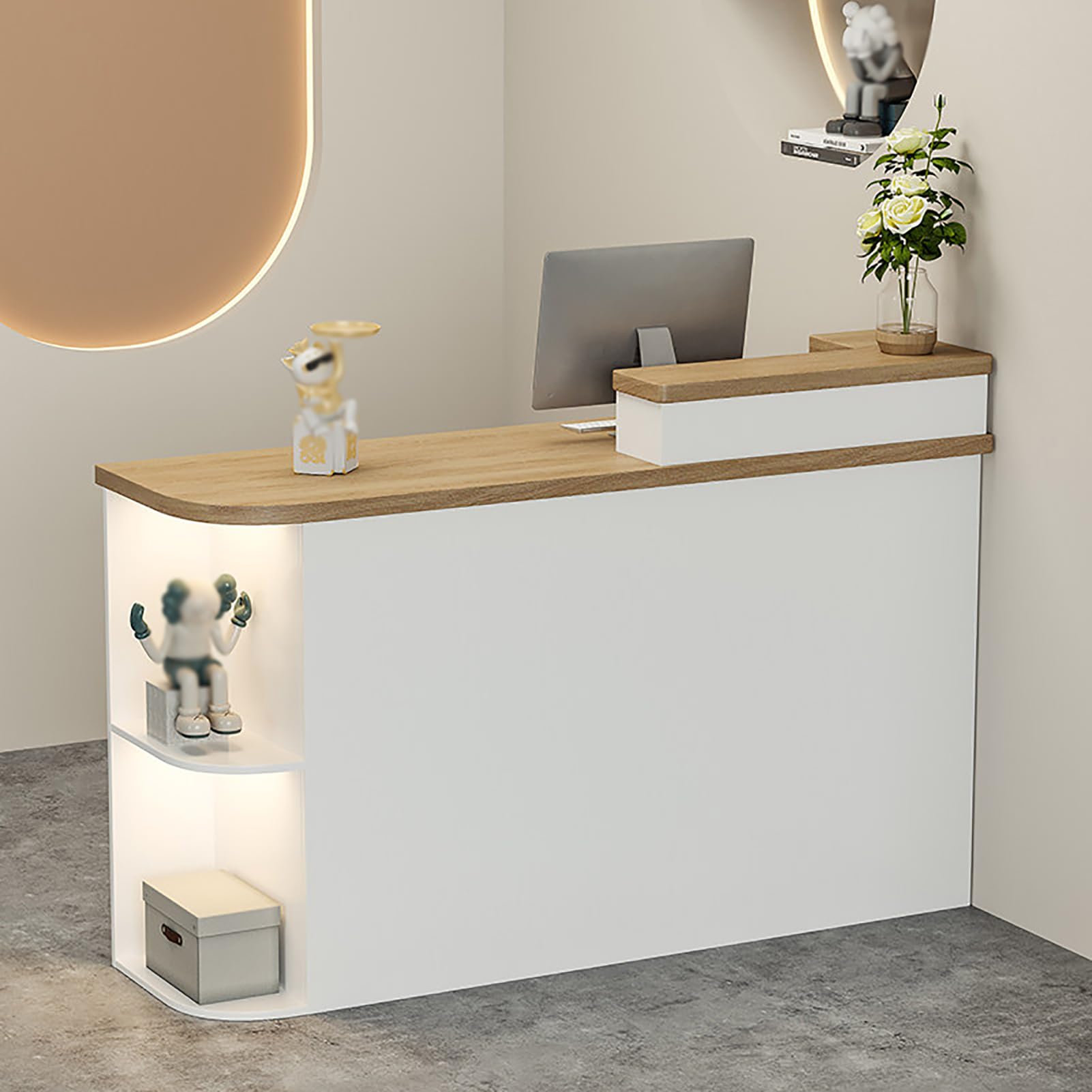 Comptoir de réception compact 80cm pour sécuriser votre caisse et documents