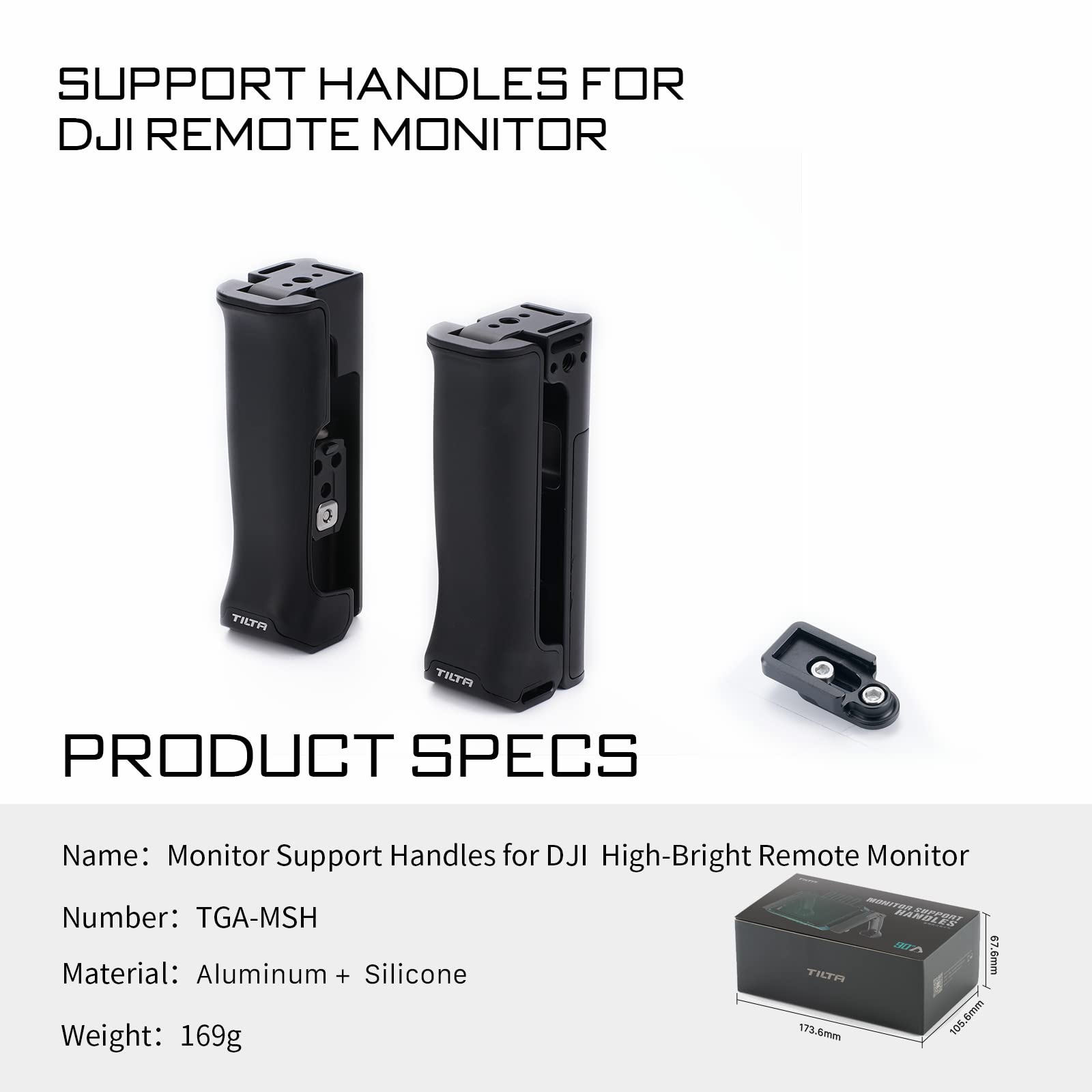 Tilta Monitor Support Handles Poignées de Support pour Moniteur à Distance DJI Via 1/4" -20 Threads Camera Accessorie Video Making Kit TGA-MSH