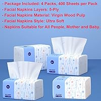 Vista 4 de Paquete de 4 pañuelos faciales suaves pequeños, papel higiénico, servilleta desechable, funda de bolsa, no caja, material de fibra de pulpa