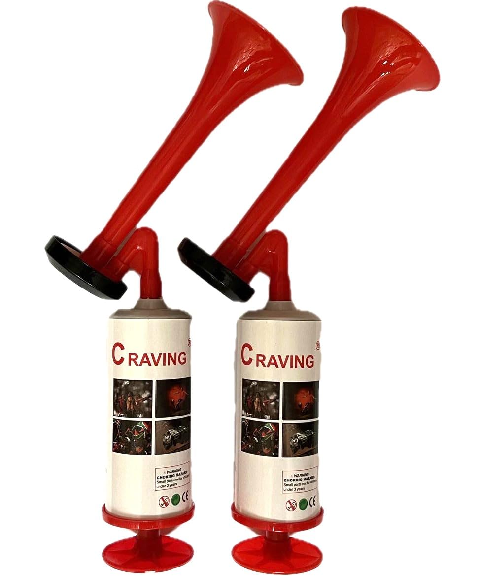 2x Air Horn Handheld, Marine Safety Airhorn, Extremely Loud, Reusable Stadium Horn, Portable Horn for Safety Boat, Sports Events, Football Matches