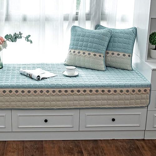 Miniatura 2 de JeogYong Juego de 2 cojines de asiento para ventana de campo con fundas de almohada de granja de 18 x 18 pulgadas, de pana, antideslizante, para