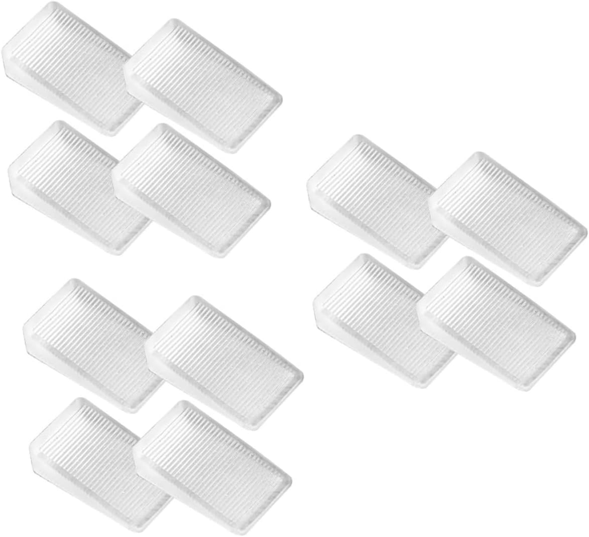 12pcs Furniture Leveling Shims Eco-Friendly Wedge Levelers for Tables Sofas Cabinets Non-deforming Design with Ribbed Base for Stability Small for Easy Stacking