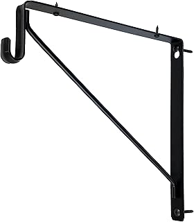 Welded HEAVY DUTY Oval Closet Rod & Shelf Support Bracket | Matte Black | 1 Pack