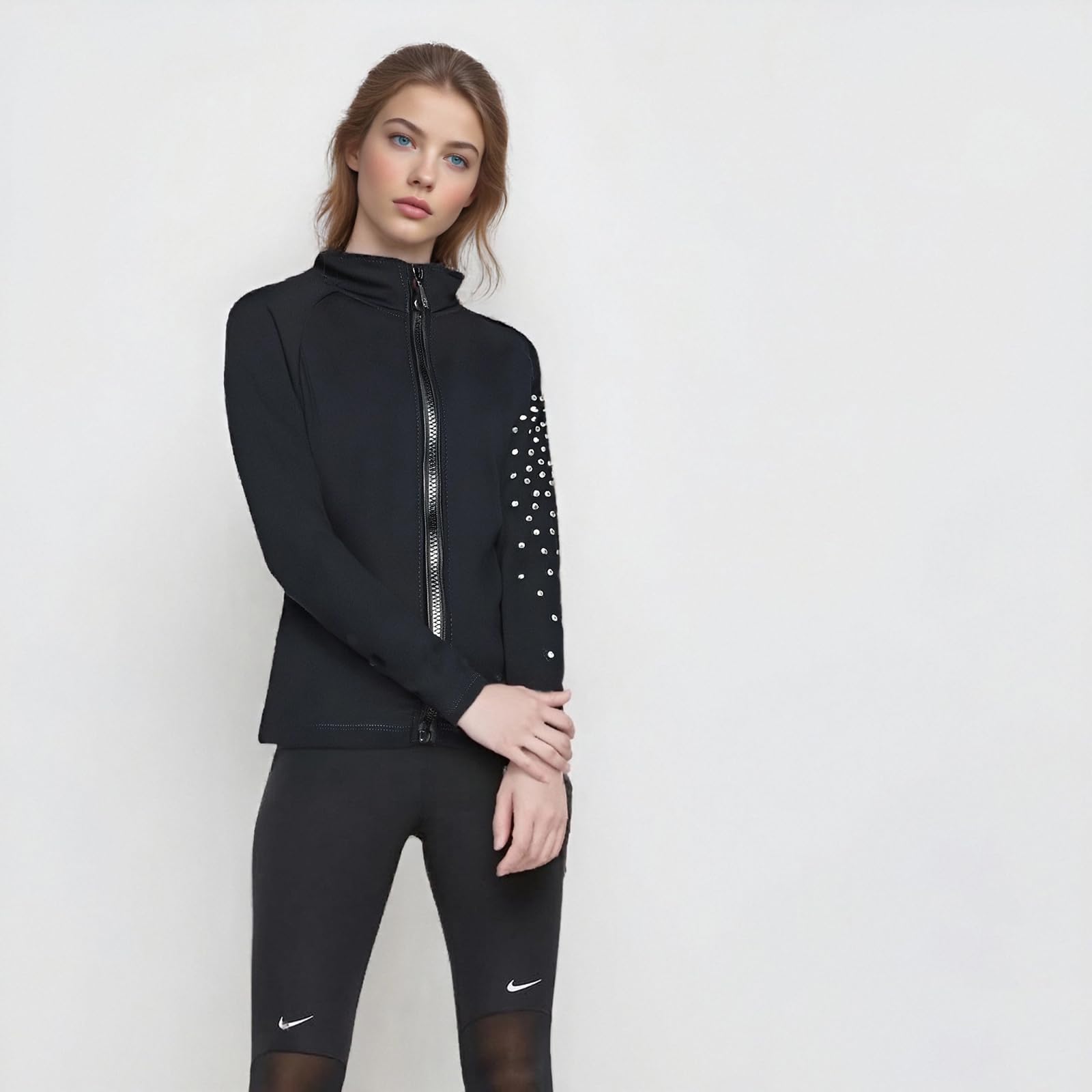 LIUHUO Mädchen Eiskunstlauf-Trainingsjacke – Elegantes belüftetes Übungs-Top
