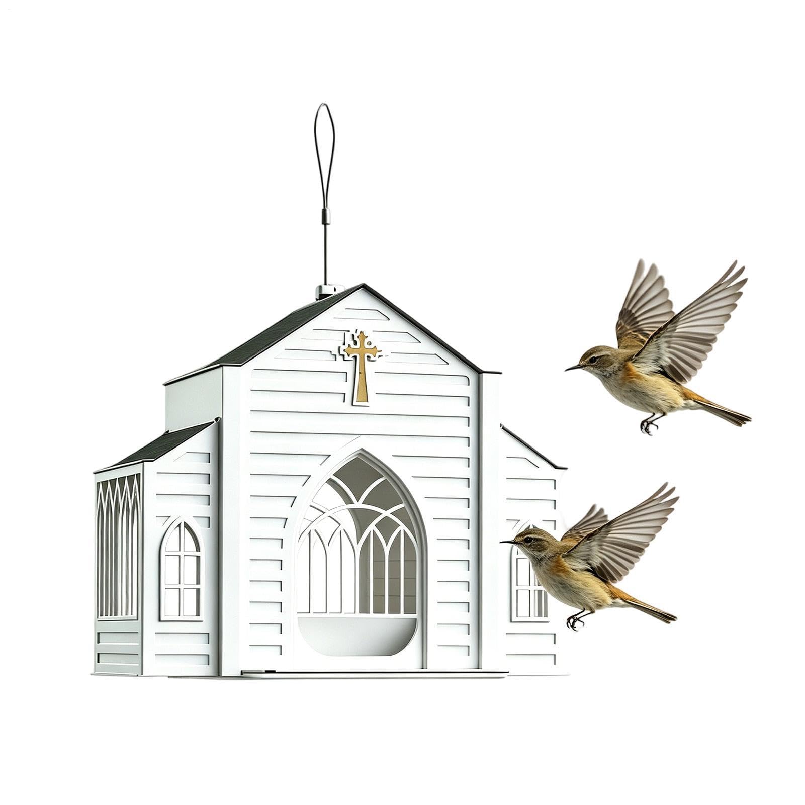 Mangeoire à oiseaux maison rétro en fer forgé de haute résistance