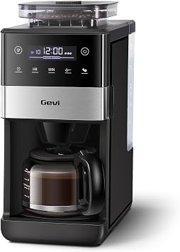 Gevi 10-Cup Grind & Brew Coffee Maker, Touch Screen, Programmable Brew