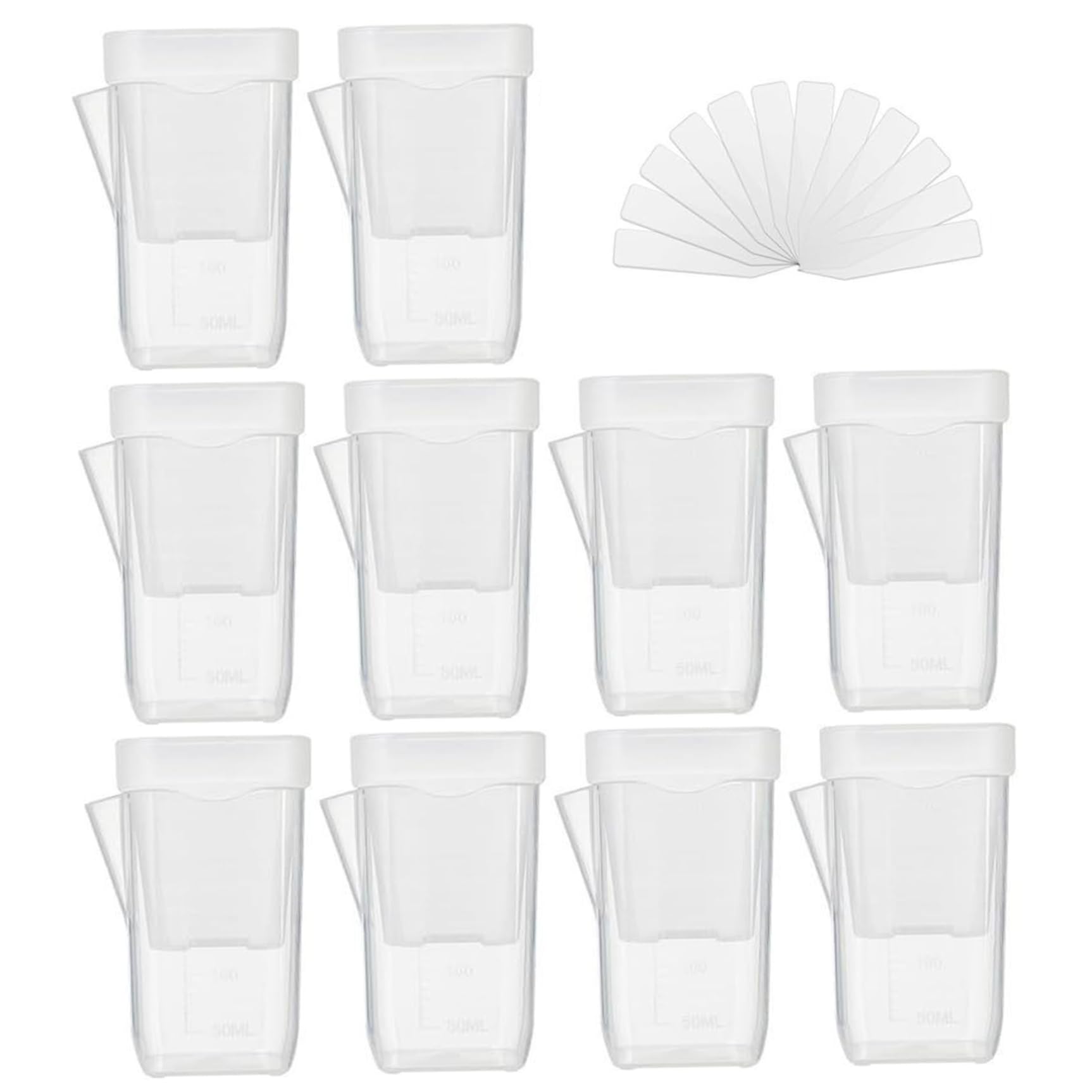 Wilafury 10Pcs Self Watering Plant Pots, 2 Inch Clear Nursery Pot with Water Level Indicator, Wick System & Drainage for Succulents & Seedlings