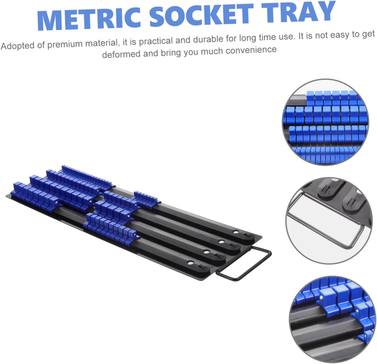 jojofuny Metric Socket Organizer Tray Heavy Duty Sleeve Holder for Drive Sockets Storage for Garage and Workbench Quick Id Marking for Easy Access