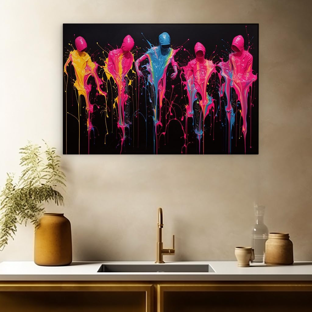Art Wall: a Symphony Of Abstract Figures And Vivid Colors Bursting With Life And Expression. Interior Decor, Canvas Art Design, Art Apartment Decoration. Size: 69x46 cm (27x18 inch)