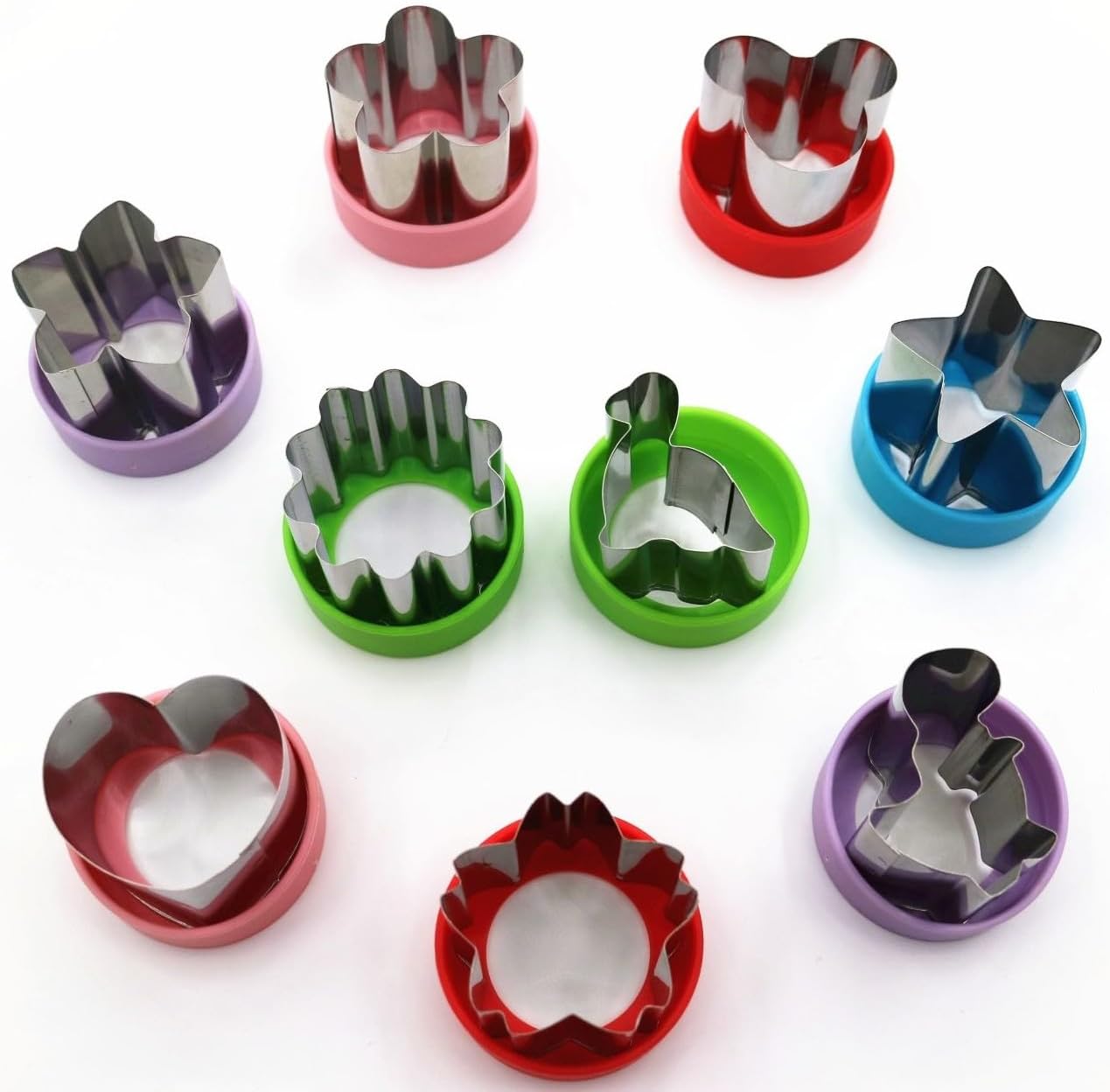 1.5" Vegetable Cutter Shapes Set - Mini Cookie Cutters Fruit Cookie Pastry Stamps Mold for Kids Baking and Food Supplement Tools Accessories (9pack)