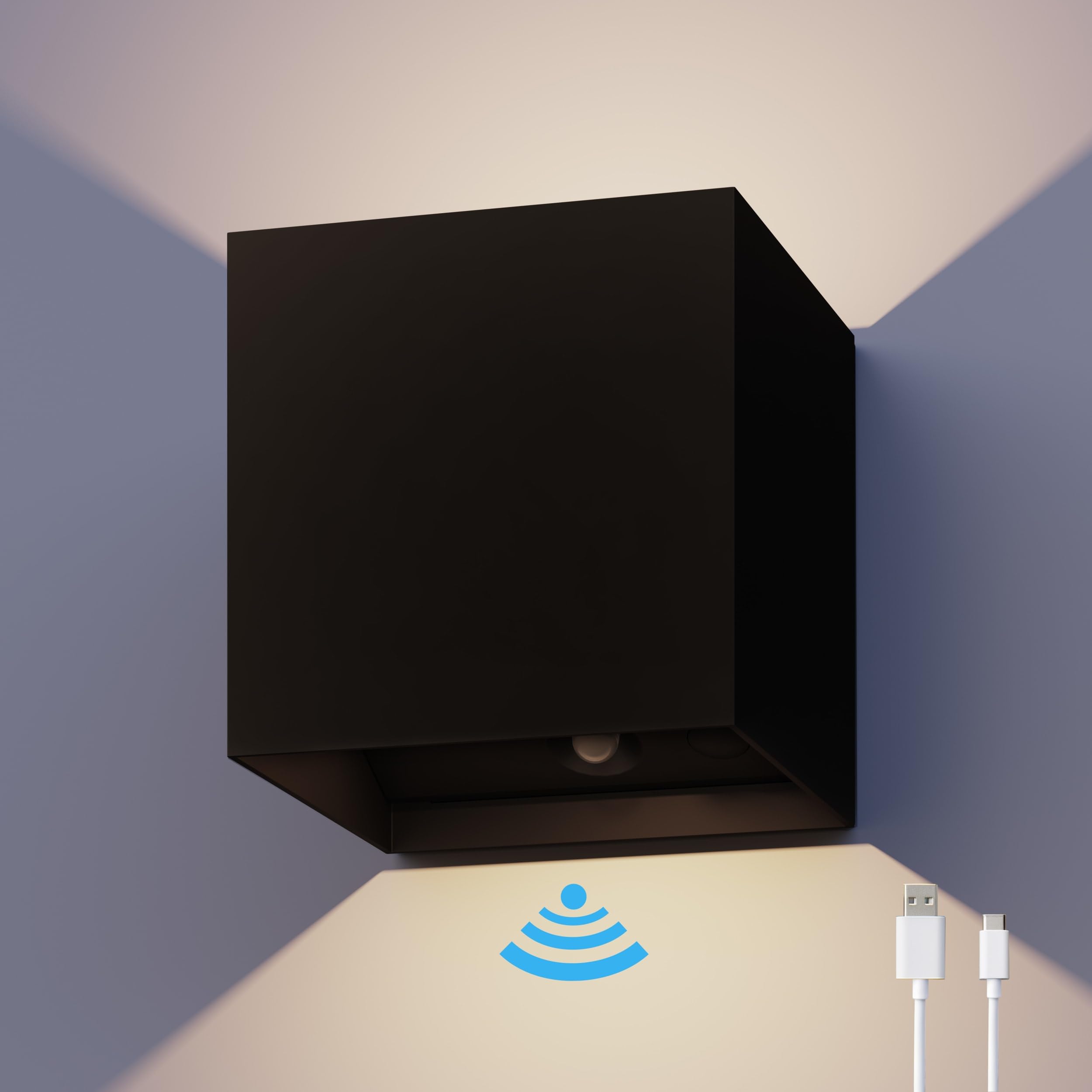 Calex Aplique De Pared Exterior Recargable Akku Led, Up/Down, Negro-image