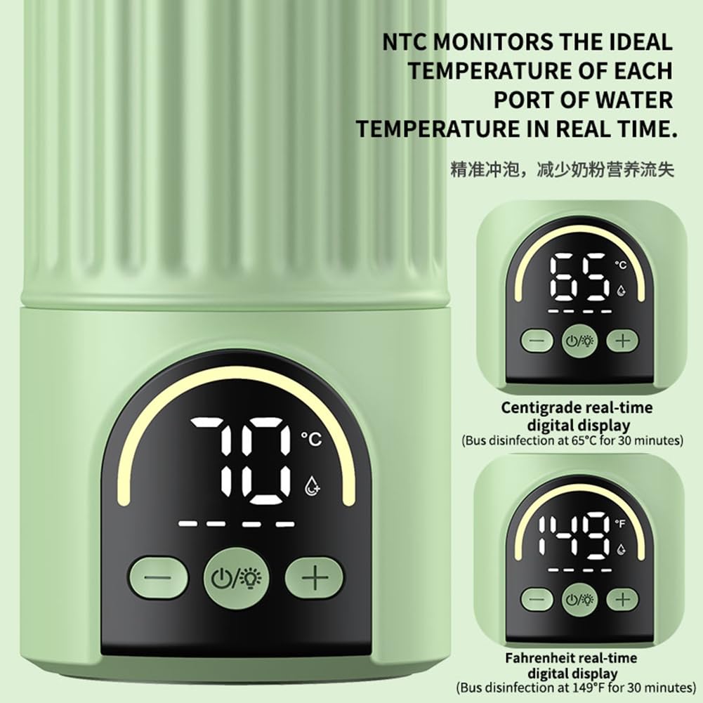 Chauffe-Biberon Électrique Portable de Voyage, en Acier Inoxydable 316, avec Fonction de Lumière Nocturne et Chauffage