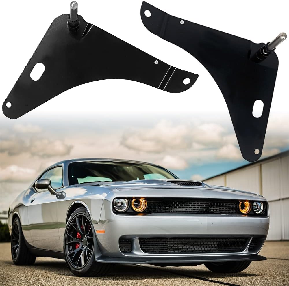 MADAT Hood Pin Kit Fit for Dodge Challenger 2008-2016 Stainless Escushions Black Replace 82214260AC 82214260 82214260AB