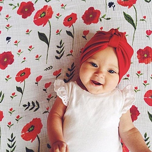 Baby Muslin Swaddle Blankets Soft Neutral Cotton Blend Bamboo Fiber Receiving Blanket Bathing Towel Boy Girl Unisex Toddler Infant Newborn 47 X 47 Inches (Poppy) #TOP1