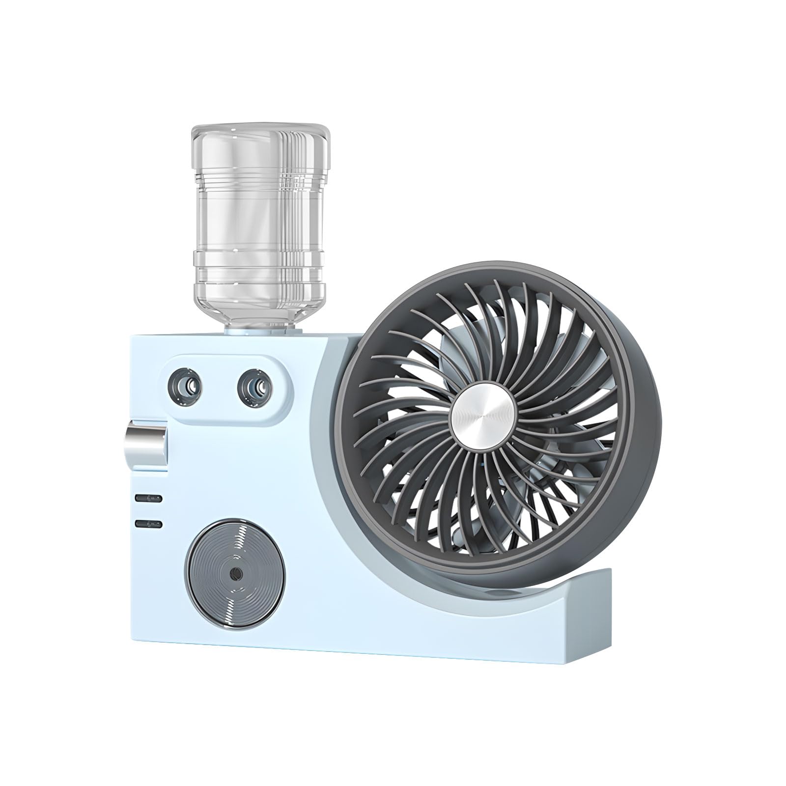 Evaporative Device with Detachable Drinking Bottle and 5 Hour Usage Time Travel Size Misting Fan