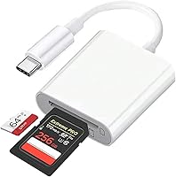 Vista 7 de Lector de tarjetas SD para iPhone, iPad y cámara, adaptador de lector de cámara digital de doble conector, adaptador de tarjeta de memoria de doble