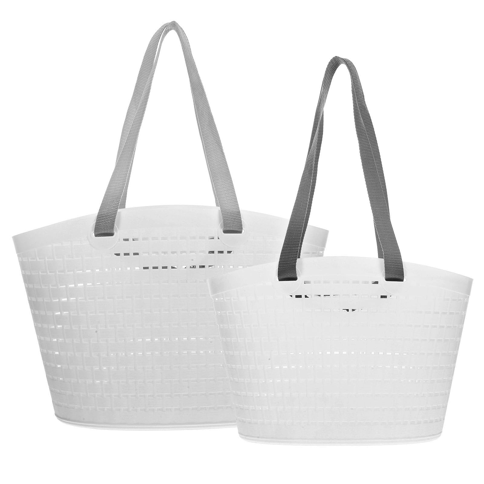Panier à linge en plastique PP blanc Luxshiny (lot de 2)