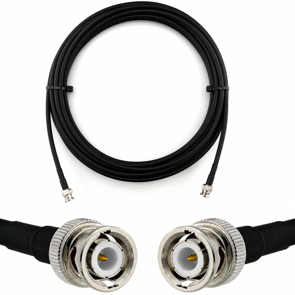 20m BNC Male do BNC Male kabel koncentryczny UHF RG8X CB — przedłużacz koncentryczny BNC do BNC 50 Ohm — do radia HAM CB, anteny, miernika SWR, krótkofalarstwa, fal krótkich, RF
