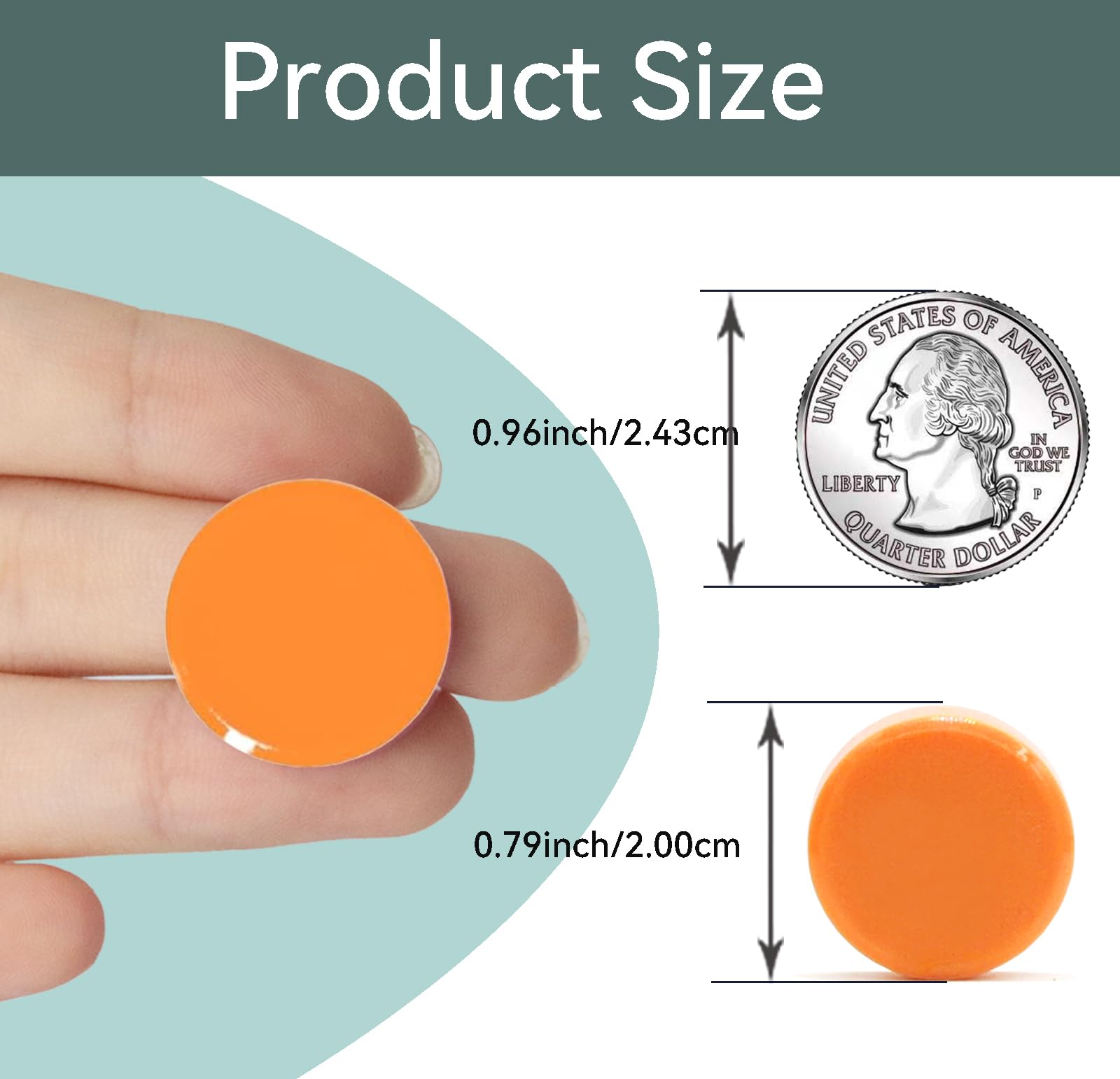 DUJEQM Fridge Magnets 30PCS Orange, Strong Magnet Mini Round Decorative Magnets - Image 4
