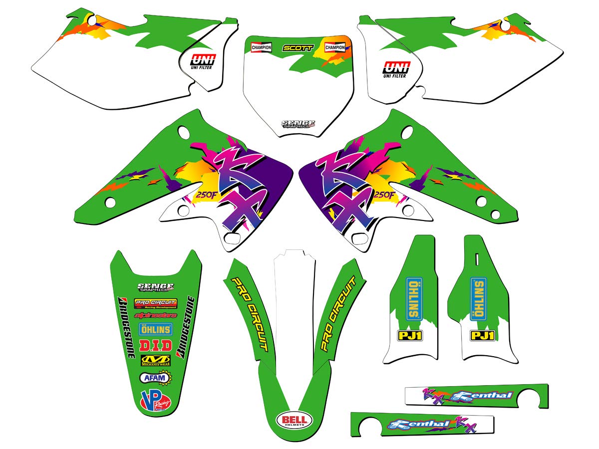 Amazon.com: 2004-2005 KX 250 F Throwback Green Senge Graphics