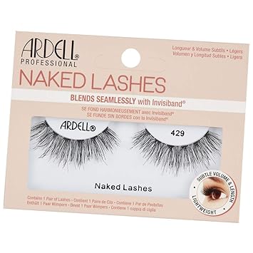 Ardell Naked Lash 429, 1 Pair Soft, Extra-Lightweight Fibers False Eyelash for Women, Brighter & Rounder Style False Eyelash for Girls, Bendy, Comfy Invisiband Eyelash