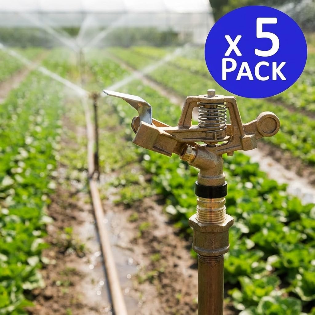 Suinga Aspersor de Riego Agricola Circular 1/2'' 24º | Pack 5 Aspersores con Alcance 9 a 14 m | Aspersor de Jardin 360º