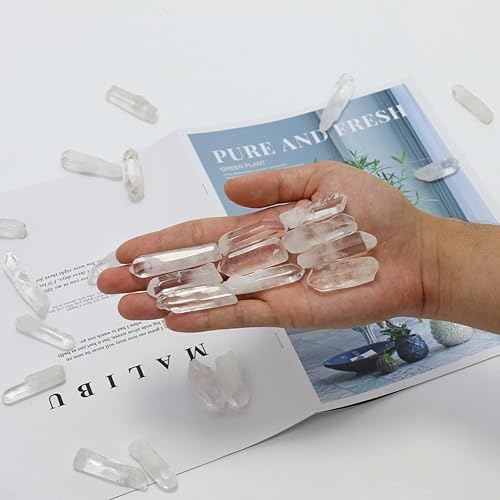 Miniatura 6 de 10 paquetes de cristales de cuarzo transparente naturales pulidos brasileños, cristales y piedras curativas de cuarzo a granel para Wicca, Reiki,