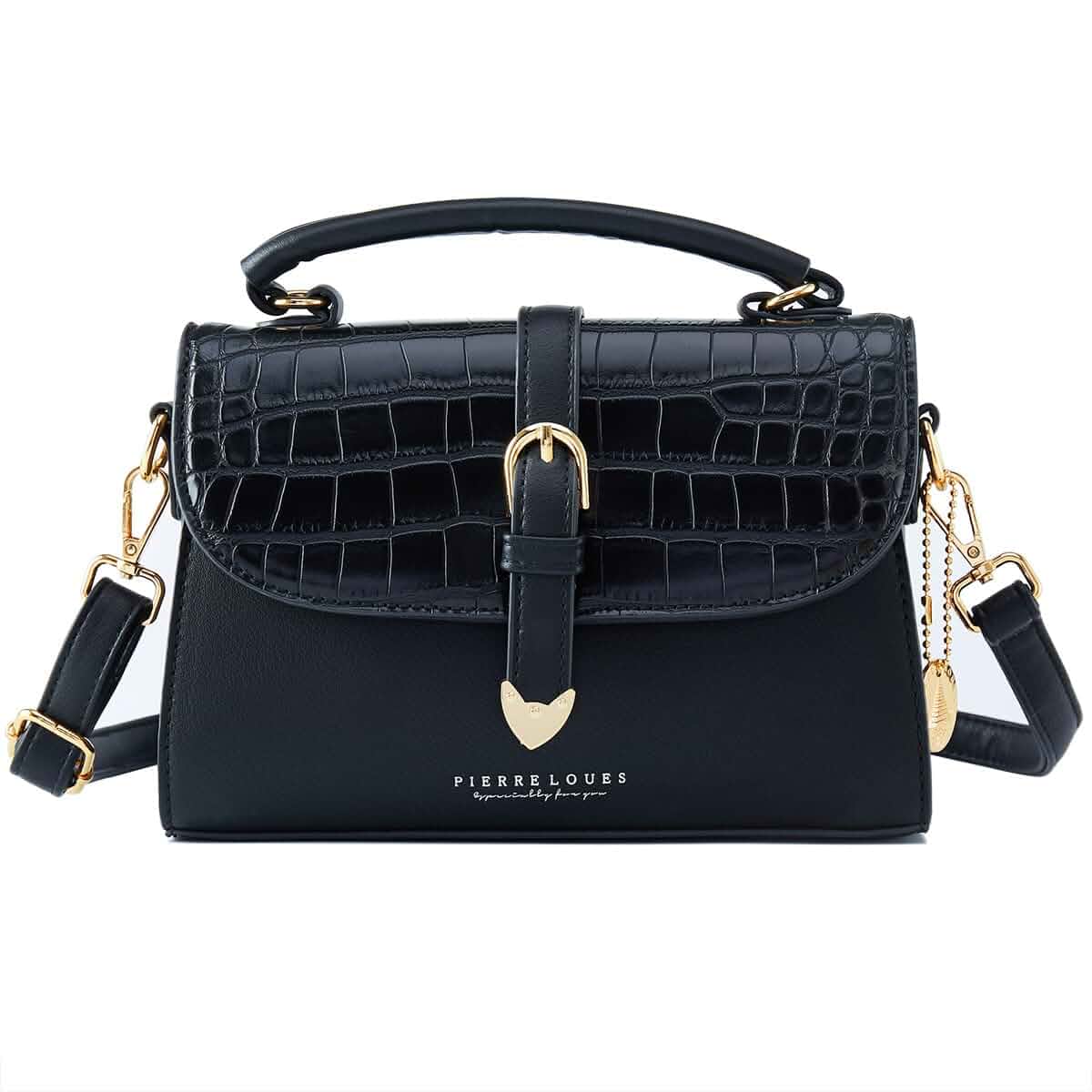 Satchel Purse for Women, Small Top Handle Clutch Crossbody Bag Vegan Leather Flap Handbag, Detachable Crossbody Strap, Ladies Crocodile Embossed Shoulder Bag for Evening, Travel, Daily Use