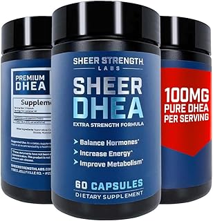 DHEA Supplement for Men DHEA 100mg - Pure DHEA Supplement for Men for Strength and Hormone Balance - DHEA for Women and Men - High Purity Enhanced Absorption 60 SV USA
