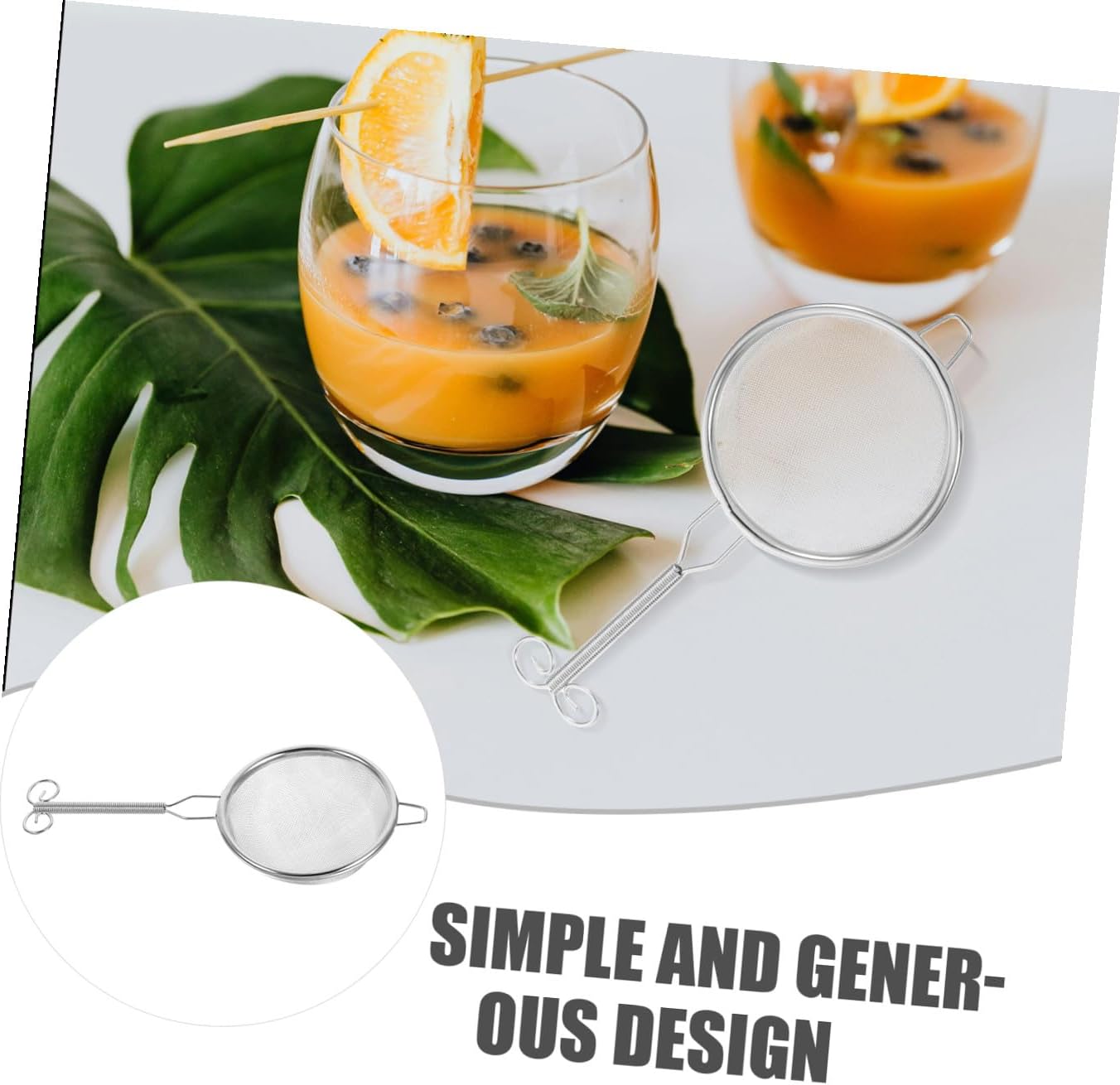 Tea Strainer Scoop Fine Mesh for Loose Tea Leaves, Stainless Steel