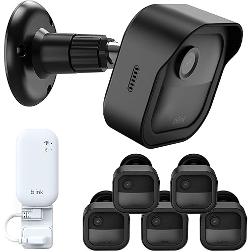 Blink Outdoor 4 (4th Gen) Wall Mount, Weatherproof Protective Cover and 360 Degree Adjustable Mounting with Blink Sync Module Outlet Mount for Blink Outdoor Indoor Security Camera (Black, 5 Pack)