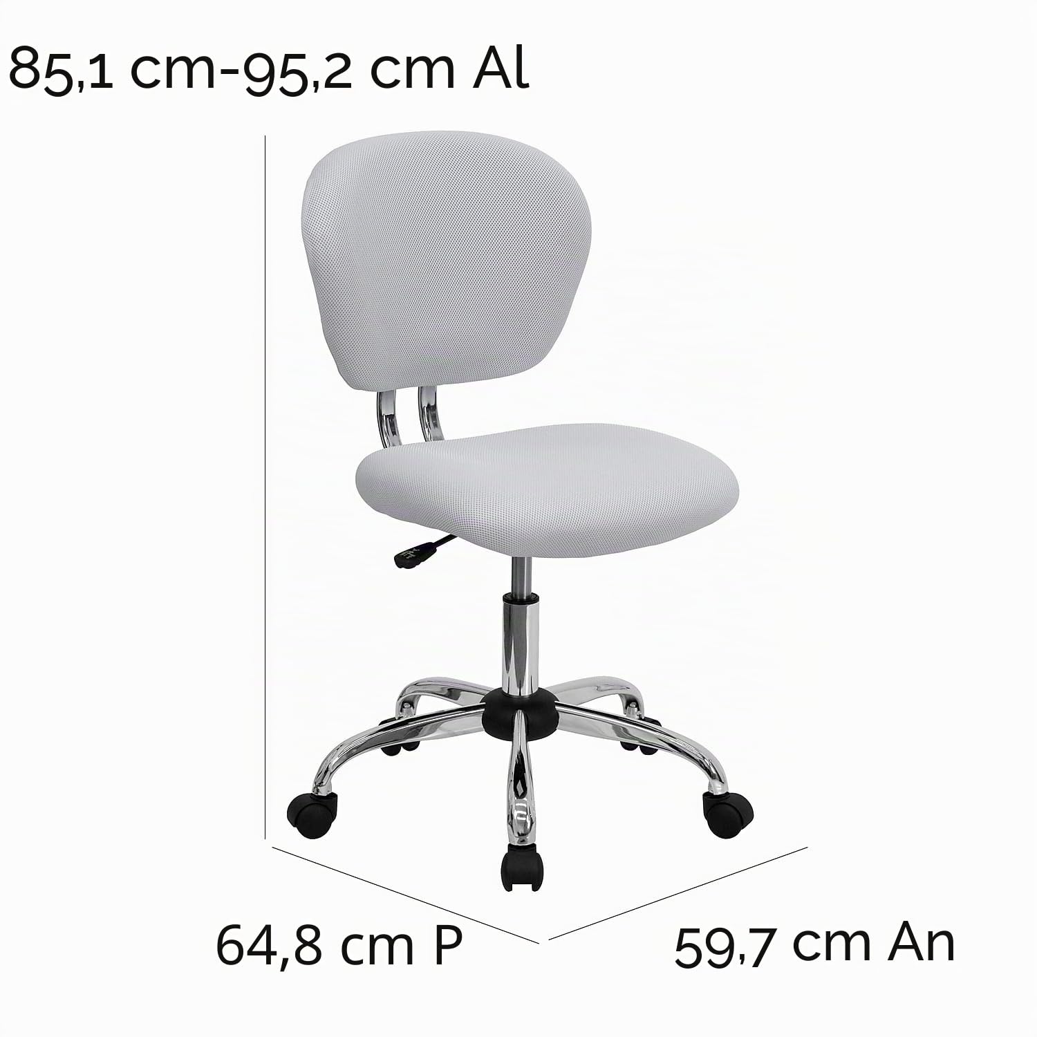 Flash Furniture Silla de cromo, blanca, respaldo medio