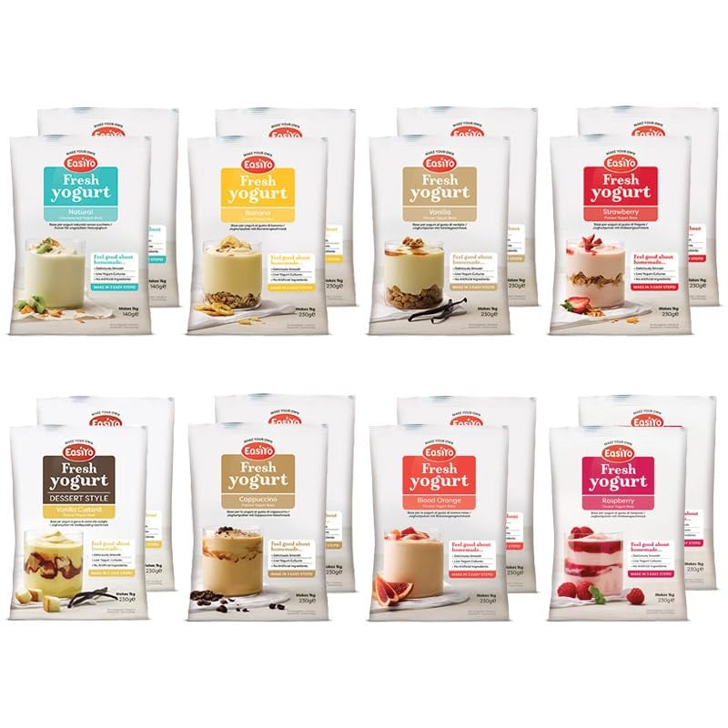 EasiYo Vorteils-Paket, 16 Beutel | Jeder Beutel ergibt 1 kg Joghurt