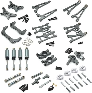 Upgrade Metal RC Parts for 1/14 MJX Hyper Go H14BM 14209 14210 Parts Metal,for MJX Hyper GO H14BM Upgrade Parts,MJX Hyper GO H14BM 16209 14210 Upgrade Metal Parts-Gray