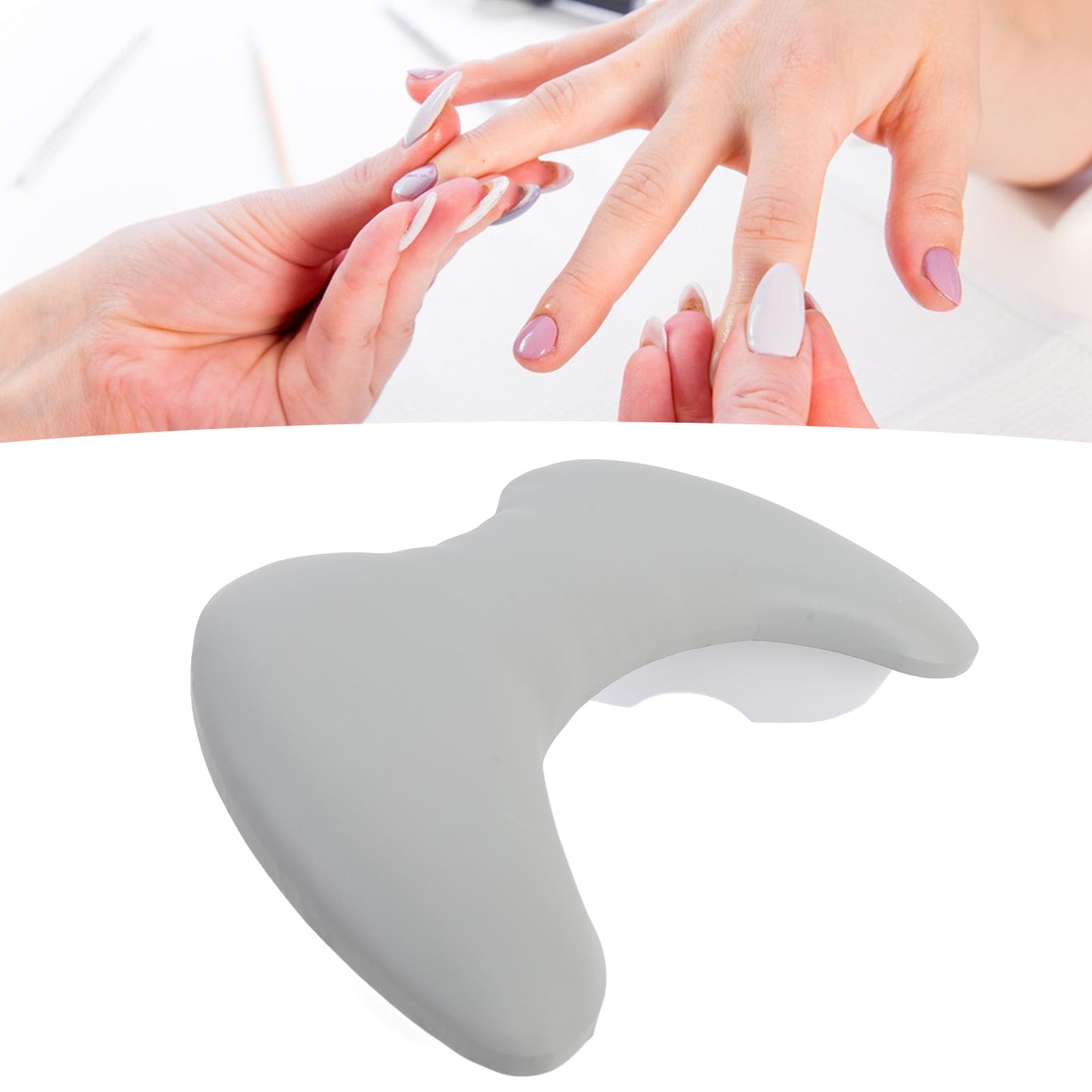 Reposabrazos para Manicura en Forma de U - Soporte de Brazo Extraíble de Cuero PU, Cojín de Descanso para Manos, Manicura y Pedicura